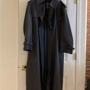 Christian Dior Vintage Charcoal Trench Coat for Men w/ wool insert